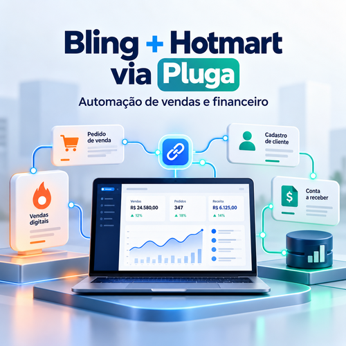 Integração entre Bling e Hotmart pela Pluga para automatizar vendas e financeiro