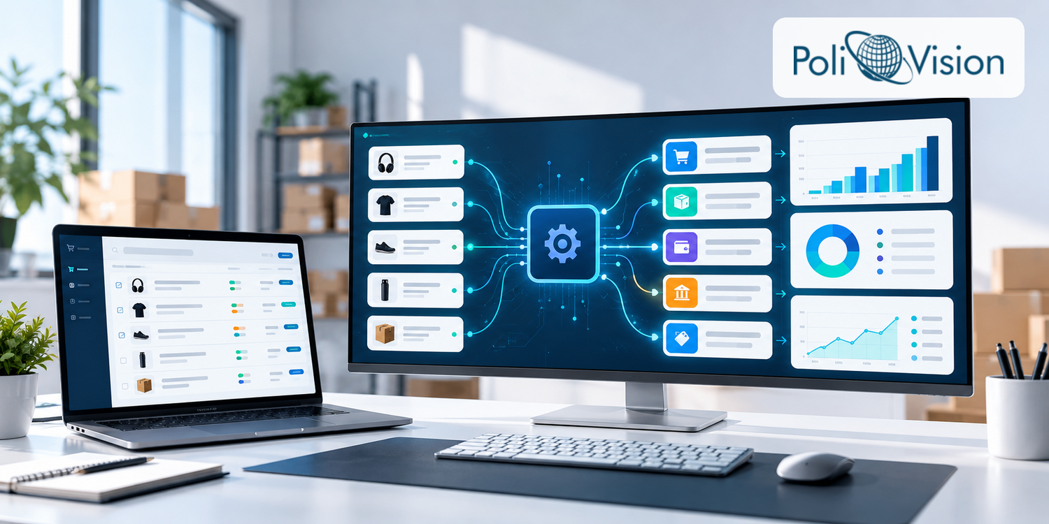 Fluxo de pedidos integrado por API com categorias financeiras e relatórios no Olist ERP
