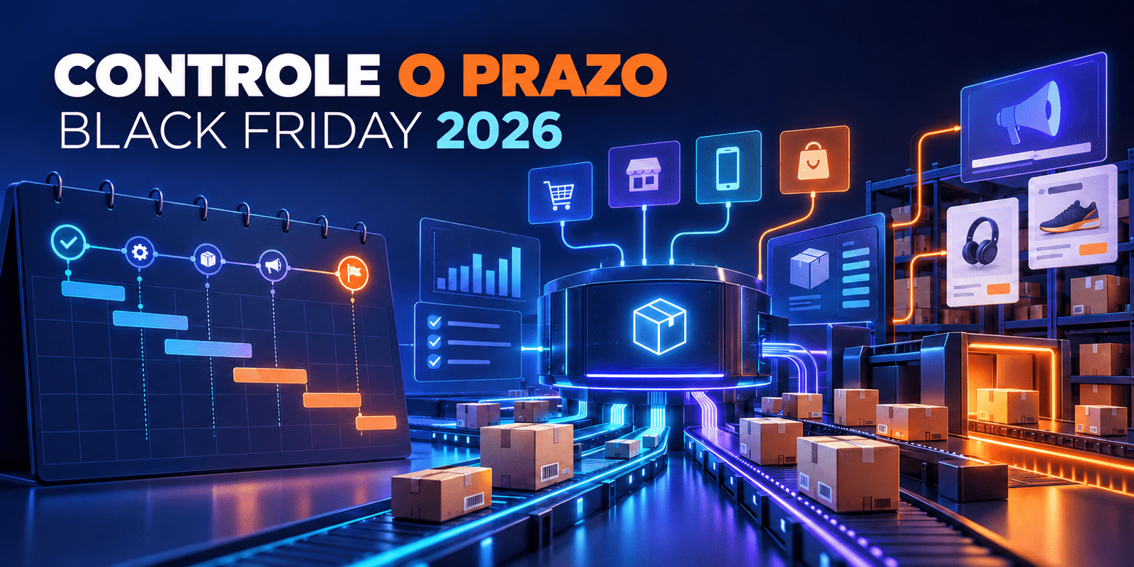 Calendário com cadeado representando as travas operacionais da Conecta Lá na Black Friday 2026.